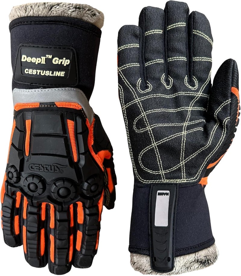 Cestus 5075, Winter Work Gloves for Cold Weather, Detachable Faux Fur Glove Liner Insulation, Impact Resistant Safety Gloves - Image 1